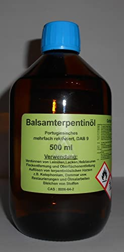 500 ml Hochwertiges Portugiesisches Balsam Terpentinöl DAB 9, farblos, mehrfach rektifiziert