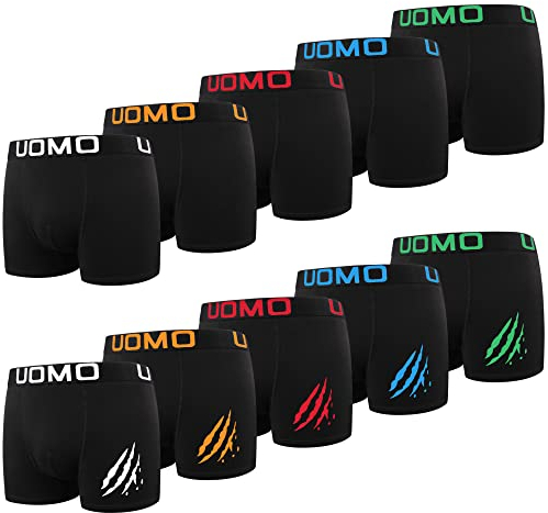 L&K 10er Pack Herren Retroshorts Boxershorts Baumwolle klassischen Unifarben Unterhose Schwarz Grau Weiss 1116 A XL