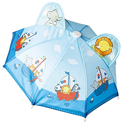 Heless 183 - Regen-Schirm für Puppen im Design Segelfreunde, idealer Schutz bei Regen-Wetter, Wind und Schnee
