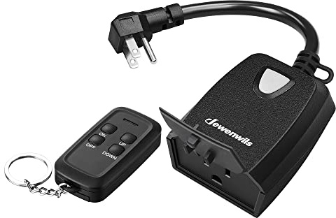 DEWENWILS Outdoor Dimmer for String Lights, Remote Dimmer Switch, Weatherproof Dimmer Plug, 100FT Range, Compatible with Dimmable LED/Tungsten Bulbs