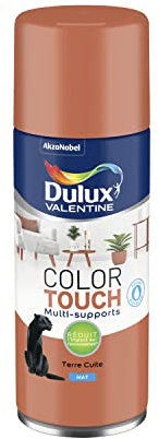 Dulux Valentine Peinture Intérieure et Extérieure Aérosol Color Touch - Pour bois, plastique, PVC, carton, papier - Terre Cuite Mat - 400ml