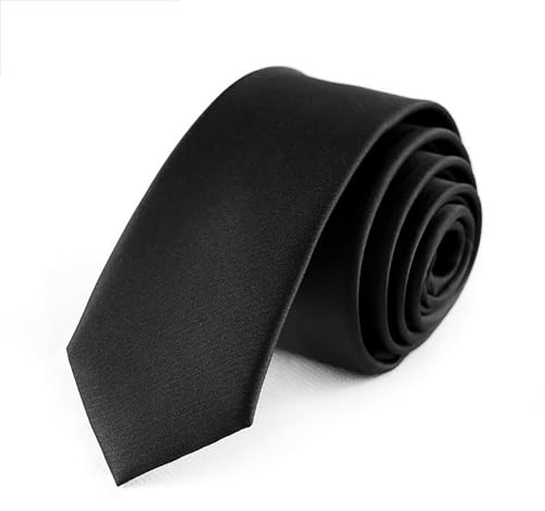 SHUBEIEUMI Corbatas de Hombre, 5 cm Mens Tie Classica, Corbata de Color Solido, Accesorios Ropa Hombre para Business Fiesta Oficina-Negro
