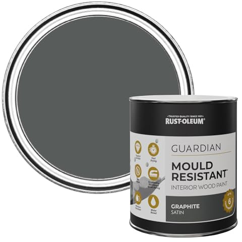 Rust-Oleum Grey Guardian Mould Resistant Interior Wood Paint in Satin Finish - Graphite 750ml