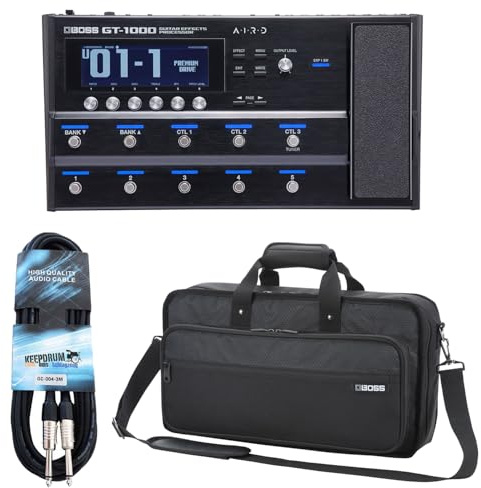 Boss GT-1000 Multi-Effektpedal mit Boss Tasche und keepdrum Kabel