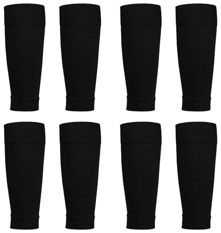 couduan 4 Pairs Sock Sleeve Football for Adults,Black Durable Cut Football Socks, Pre Cut Football Socks,Suitable for Football Games Beginner,Sports Enthusiast