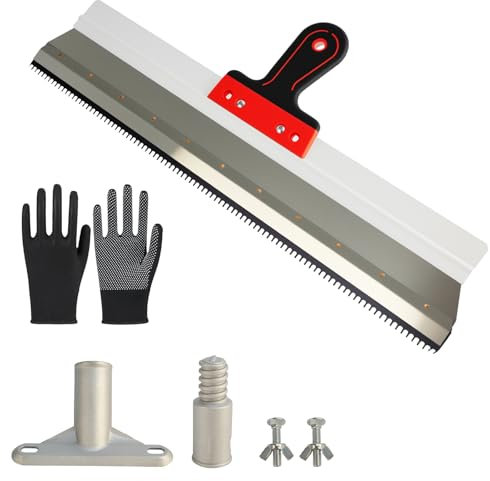 Espátula Para Superficies 56Cmm, Dentado Trapezoidal Rastrillo, Dentada Con Dispositivo De Conexión, Profesional Herramienta De Espátula Herramienta Para Yeseros Y Pintores