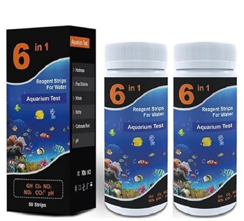 3 Tiras de Prueba de Acuario, Tiras de Prueba de Calidad del Agua de Pozo, Kit de Prueba de pecera, dureza del Agua ácida para nitrógeno de amoníaco, dureza, alcalinidad, Cloro Residual, pH, Cobre