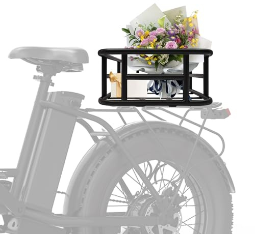 SuhoFutus Panier de vélo arrière compatible avec VTT et vélos de route, charge maximale 15 kg, avec accessoires de montage pour petit chien, shopping, pique-nique, cartable