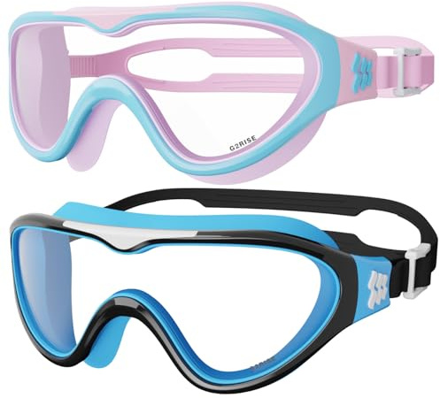 G2RISE Kids Swimming Goggles, UV Protection Children Swimming Goggles for Kids 3-14,Wide View Anti Fog & Leak Proof Kids Swim Goggles for Junior Boys Girls