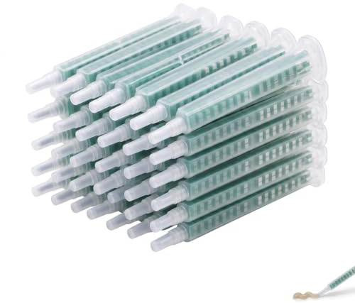 DBCEJF 30 Pcs Boquilla de Mezcla de Epoxi (83mm), Mezclador Estático Plástico para Pegamento AB de Dos Componentes, Puntas de Mezcla de Resina para Aplicador de Pistola Adhesiva y Selladores