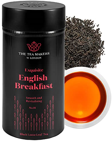 English Breakfast Tea Loose Leaf - Sri Lankan Ceylon Tea Leaves with Full-Bodied Briskness & Warm, Toasted Caramel Notes - Easy to Brew Black Tea by The Tea Makers of London 125g