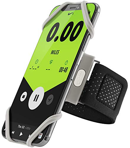 【Bone】 Brassard Telephone Sport, Run Tie Porte Telephone Running, Brassard Smartphone, Brassard de Course Support Telephone Apple iPhone 13 12 11 Pro Max Mini XS XR X 8 Samsung –Girs- L (25-35,5cm)