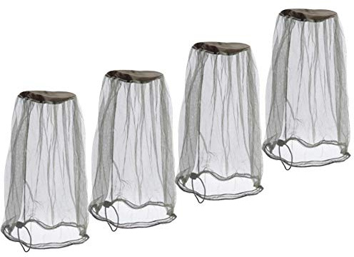 Premium Mesh Mosquito Head Net Outdoor Pack of 4 Face Neck Fly Netting Hood