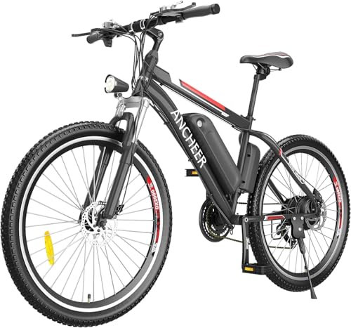 ANCHEER 26 E-Bike/Elektrofahrrad/E-Mountainbike mit Abnehmbarer 36V-10.4Ah Akku 250W Hinterradmotor ür eine Reichweite von 35-80km, 21-Gang-Getriebe Elektrofahrrad Pedelec für Erwachsene