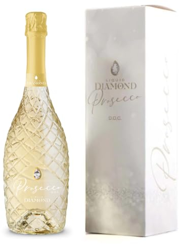 Liquid Diamond Prosecco Gift Box - Premium Sparkling Italian White Wine from the heart of Prosecco in Italy, Prosecco Gift (75cl bottle with gift box) | 11% ABV