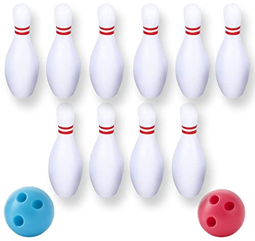 AKH® Elf Bowling Set | 10 Pin and 2 Balls | Mini Bowling Set | Stocking Fillers | Elf Behaving Badly Props Put On The Shelf Ideas Kit | Elf Accessories For Christmas Party Decoration