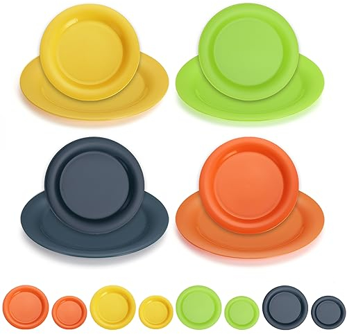 Evanda Piatti di plastica 8 pezzi, piatti per la cena infrangibili e riutilizzabili per tutti gli usi e per tutte le età Senza BPA, lavabili in lavastoviglie e resistenti al microonde