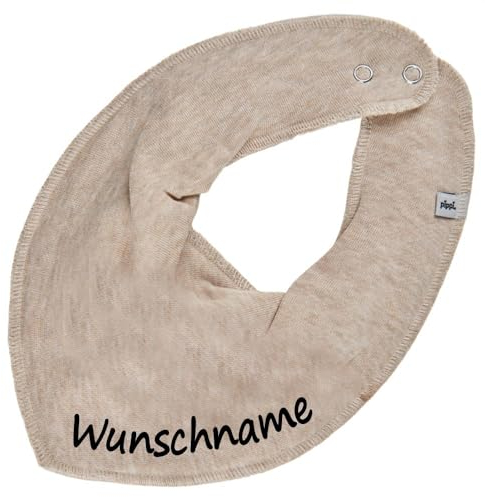 HALSTUCH mit Namen oder Text personalisiert für Baby oder Kind aus Baumwolle in Einheitsgröße beige