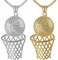 Kawailay 2 Stk Basketball Halskette Basketball Rahmen Anhänger Kette Rock Punk Hip Hop Kette Rapper Biker Cooles Halskette für Männer - Gold und Silber