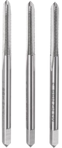 sourcing map Metric Hand Tap Set M3 x 0.5 Taper/Plug/Bottom,3pcs | Thread Screw Taps,High Speed Steel,Hand Threading Tapping Tool Kit