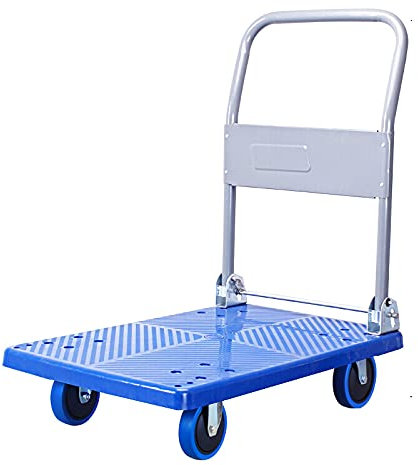 SnamicE Chariot à Plate-Forme Pliable pour Camion, Pont en Plastique, poignée en métal, Chariot à Main pour Le Transport Mobile, Roues silencieuses, adapté à l'extérieur e,Color-M