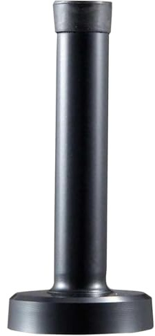 NIYATA Tope de puerta de goma para montaje en pared, acero inoxidable de alto rendimiento con atenuación del ruido y goma amortiguadora, ideal para protección de pared y puerta, 12 cm, color negro