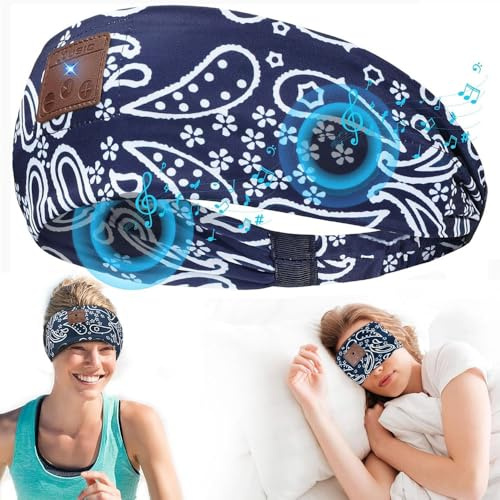 YiYunTE Auriculares para Dormir, Casco Diadema Dormir con Cancelación Ruido/Estéreo Altavoces, Bluetooth Cinta Band Auriculares Regalo Original para Hombre Mujer, Sleep Headphone para Deportes Viajes