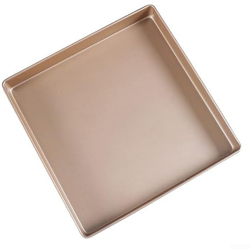 Bandeja cuadrada de carbono St-eel de 28 cm x 28 cm, bandeja antiadherente para hornear pasteles
