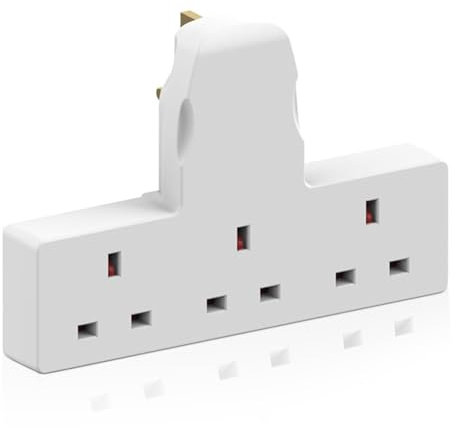 Multi Plug Adaptor, 3 Way Plug Adapter Uk Surge Protected Triple Adapter Plug Extension Socket Electric Wall Plug Extender for Home, Office, Kitchen