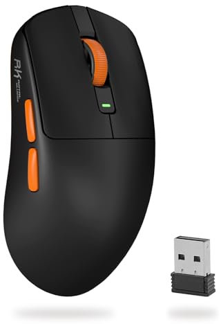 RK ROYAL KLUDGE M30 Gaming Mouse Wireless, 12000 DPI PixArt PAW3311 Sensor, 41g Ultralight, 1000Hz Polling Rate, 2.4G/USB-C/Bluetooth Maus Gaming, 250mAh, Voll programmierbare Tasten, Schwarz