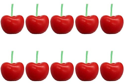 Abbdbd Candele di Compleanno a Forma di Ciliegia 10 Pezzi, Candele a Forma di Frutta Carina, Decorazione per Torta di Ciliegie per Forniture Nuziali per Feste di Compleanno