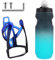 AOOSA Portabidones de Bicicleta, Soporte Bicicleta con Botella de Agua de Deportes 750ml, Libre de BPA, para Bicicletas de montaña y de Carretera, con Tornillos, Degradado Azul-Negro