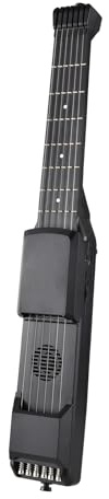 Smart Electric Guitar 7 Frets Portable Travel Guitar with Digital Tuner Metronome MIDI Function Digital for Beginners Travel Black 20.8 Inches