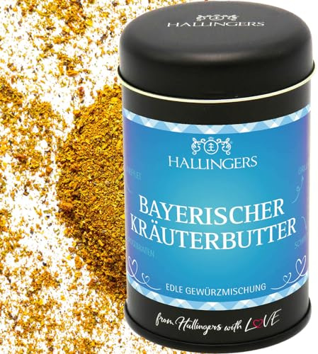 Hallingers Genuss Manufaktur Gewürze Geschenk - Gewürz-Mischung für Baguette/Dips, Gemüse & Fleisch, edle Geschenkdose Bayerischer Kräuterbutter, Geschenkidee für Hobbyköche & Grillfans