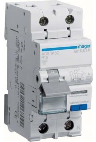 Hager ACS916D FI-LS 1P+N 6kA B-16A 10mA Typ A QC