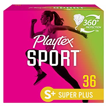 Playtex Sport Tampons Super Plus Absorbency, Fragrance-Free - 36ct | Super Plus Tampons for Women, Feminine Care, Playtex Tampon with 360 Leak Defense