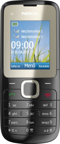Nokia C2-00 Handy (Dual-Sim Handy, 4,6 cm (1,8 Zoll) Display, Bluetooth, MP3, E-Mail, VGA Kamera) schwarz