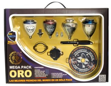 Xtreme Mega Pack Oro Neon - Maletín peonzas, color oro neón (Space 008000041)