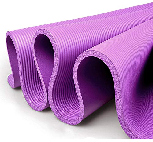 Gloop XXL yogamatta pilates gymnastikmatta träningsmatta konditionsmatta premium med bärrem idealisk för pilates, gymnastik och yoga Lila 183x61x1 cm