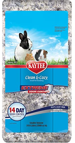 Kaytee Clean & Cozy Streu für kleine Haustiere wie Mäuse, Rennmäuse, Nagetiere, Hamster, Kaninchen, Extremer Geruchskontrolle & saugfähige Papierstreu, 99, 9 % staubfrei, 24.6L