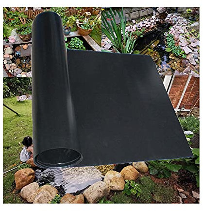 Bâches Souples pour Bassin HDPE Doublure D'étang Noir Membrane de Jardin Épaisseur 0.5mm Étang Liner étanche Peaux D'étang pour Piscine,Jardins aquati,Résistants Aux Déchirures (1×1m)