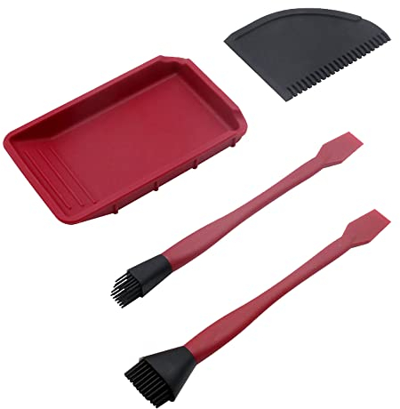 TOOYOO 4pc / Set Holzbearbeitungs Leimpinsel Washfree Tool Kit Soft-silikon-bürste Flachschaber Kleber Tray Holz Gluing Bürstwerkzeuge Dienstprogramme Industrie-Werkzeuge