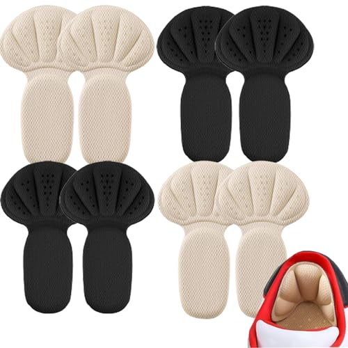 Dyroe 2-in-1-Fersenpolster Schuheinlagen 4 Paar, Fersenschutz Fersenkissen Selbstklebend, Fersenpads Einlegesohlen für zu große Schuhe & Stiefel Schuhfüller Heel Protector Pads gegen Blasen
