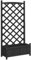 vidaXL Planter with Trellis - Black Solid Fir Wood for Outdoor Garden and Patio Use, 75x35x150 cm, Assembly Required, Versatile Climbing Plant Support