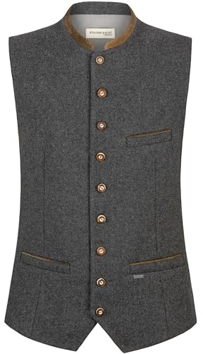 Stockerpoint Trachtenweste Gianni Gilet Tradizionale, Grigio, 44 Uomo
