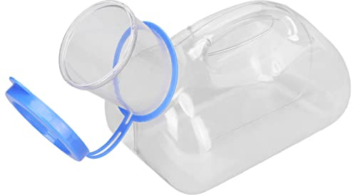 Urinoir Portable pour Hommes de 1000 Ml, Bouteille d'urine en Plastique Transparent, Urinoir de Voyage en Voiture, Récipient d'urine avec Couvercle pour Personnes âgées