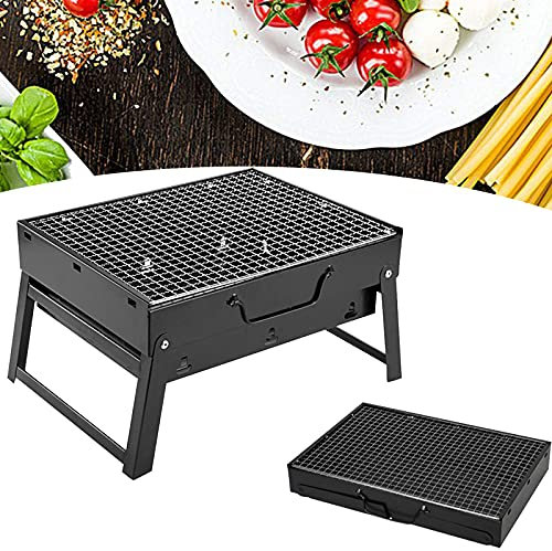 XCSCUK Parrilla de Barbacoa, Parrilla de Barbacoa Plegable portátil, Parrilla de carbón para Barbacoa Parrilla ahumadora, para Exteriores, Viajes, Picnic