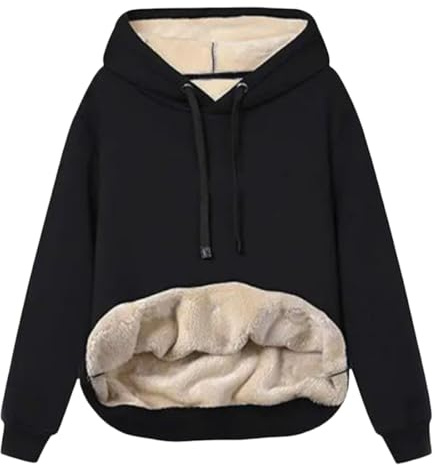 Cozyan Sweat a Capuche Femme Los Angeles Doublé Polaire avec Poche Chaud Hoodie Sweatshirts Femme Manches Longues Thermique Sweat à Capuche Pull Casual Sweatshirt Hiver avec Poche