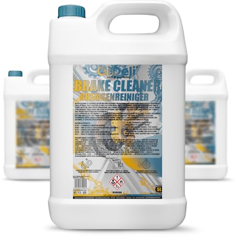 GiDeli Limpiador de frenos, 3 bidones de 5 l, para coche, moto y bicicleta, elimina aceite, grasa, polvo de frenos, restos de pegamento, desengrasante para taller, secado rápido, sin dejar residuos