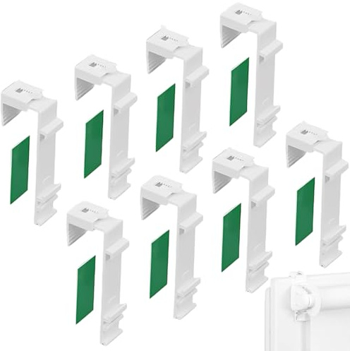 YIPFEN 8 Stück Klemmhalter lang für Klemmfix Doppelrollo, Klemmfix Rollo Ohne Bohren, Duo-Rollo zum Klemmen und Kleben ohne Bohren als Zubehör oder Ersatzteil für die Fenster, Balkontür